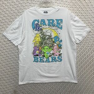 Care Bear Men's Shirt XL White Graphic Tee 100%Cotton Adult Crew Neck